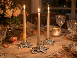 Kerzenhalter Set Silber Vintage