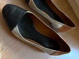 GEOX Ballerinas schwarz silber braun Grösse 37.5
