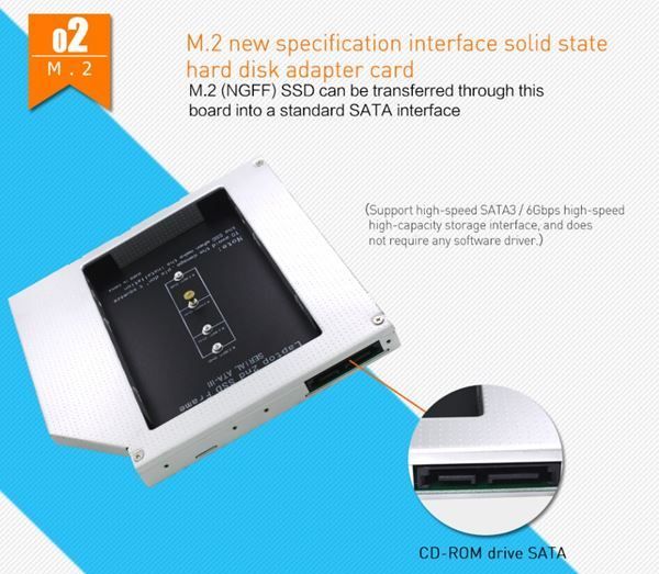 Dischi rigidi: m.2 M2 NGFF SSD 2nd HDD Caddy 12.7mm SAT – Nuovo e nell'imballaggio originale da Unterägeri venduto da RmOnline 5
