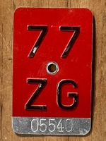ZG 77 - VELONUMMER - FAHRRADSCHILD - PLAQUE DE VELO - ZG 77