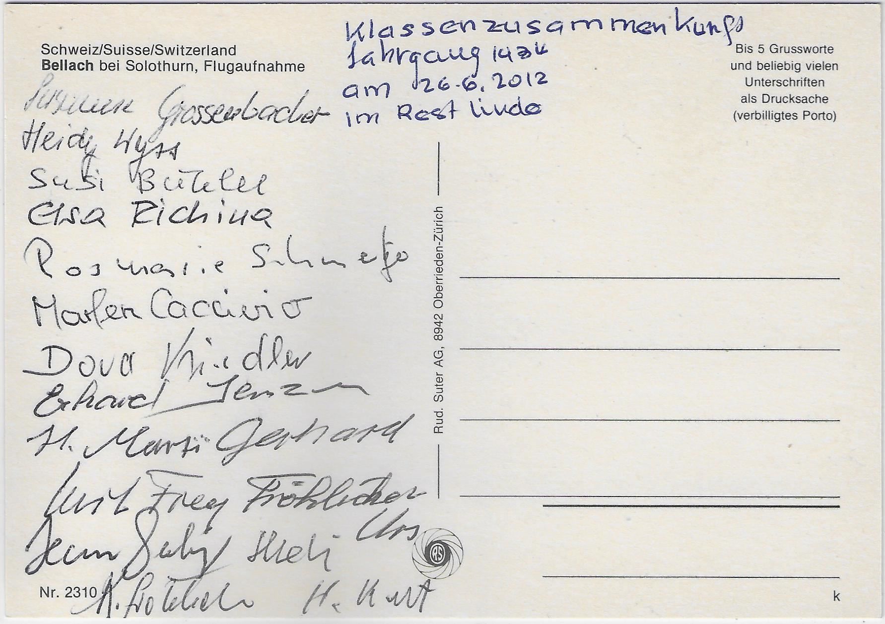 Cartoline postali: Flugaufnahme Bellach SO – Usato da Ettingen venduto da Kartenplanet 1