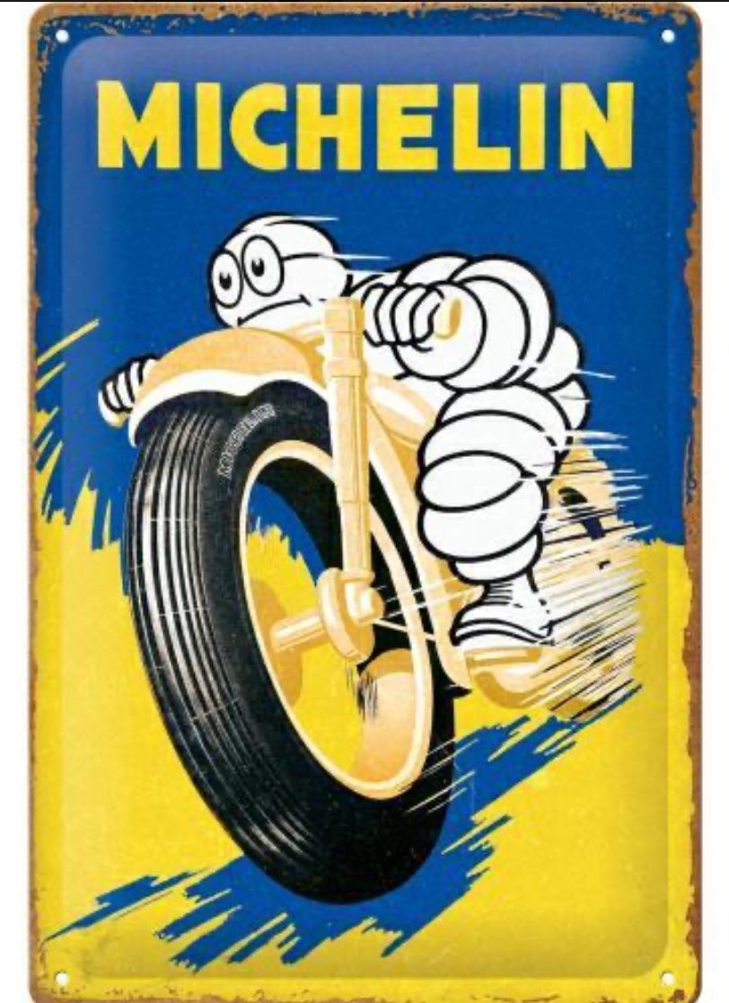 Michelin Schilder: Michelin Bibendum Hängeschild Blechschild Wandbild 20x30cm – Neu und originalverpackt aus Goldach von SSRConzept
