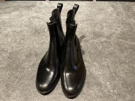 Schwarze Gummistiefel Chelsea-Look Gr. 38 (39)
