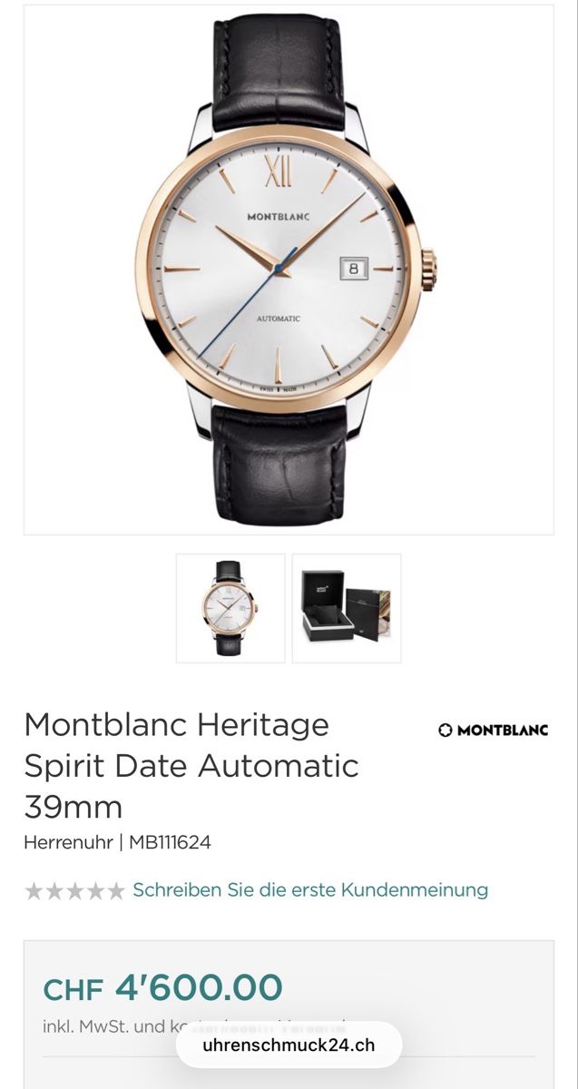 Montblanc Orologi: Montblanc Heritage Spirit Date Automatic 39mm – Nuovo e nell'imballaggio originale da Zizers venduto da 7000GR 9