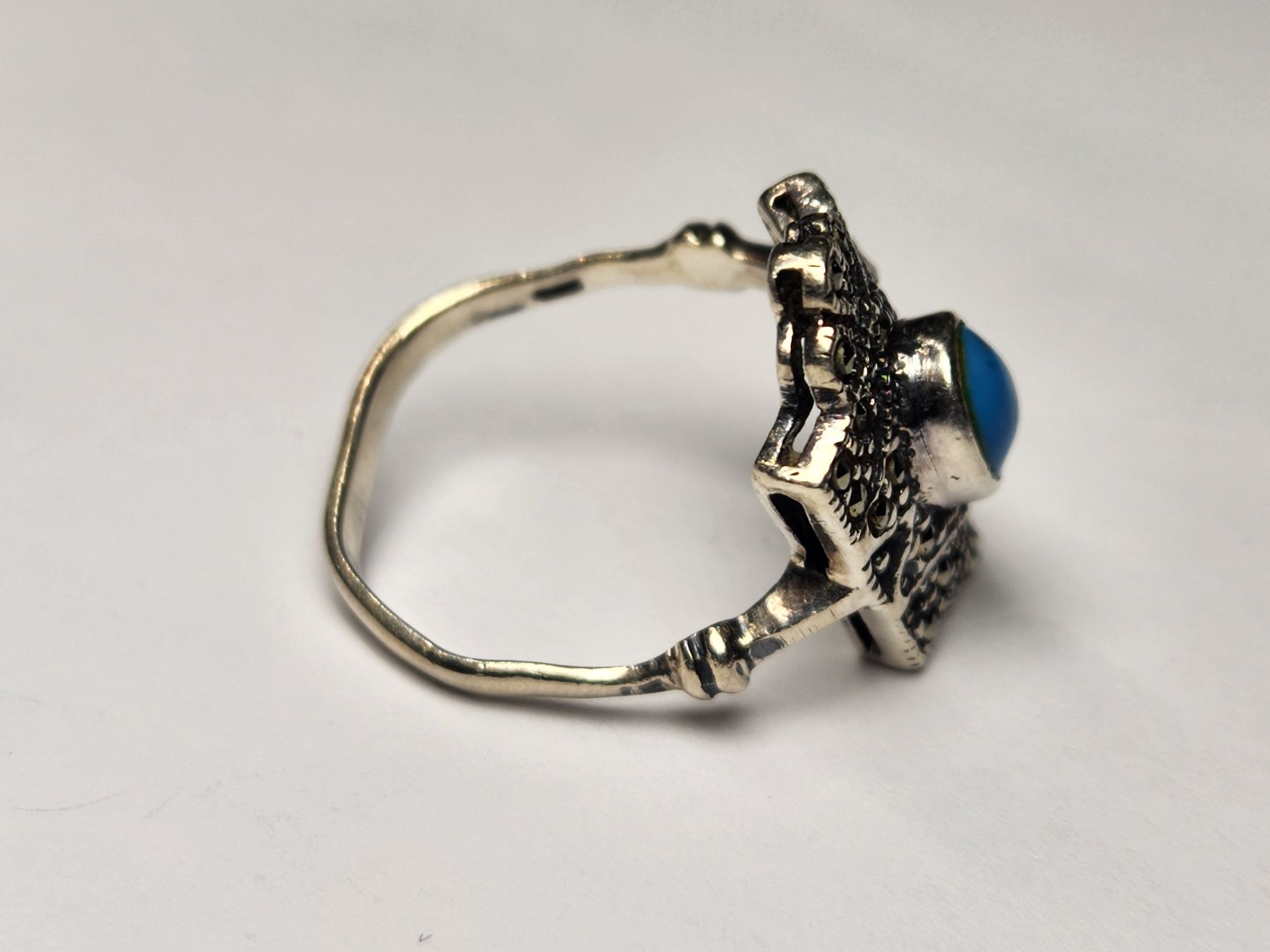Anelli: Vintage Silber Ring mit Türkis Stein, Grösse 53 – Usato da St. Gallen venduto da GIULESGG 6