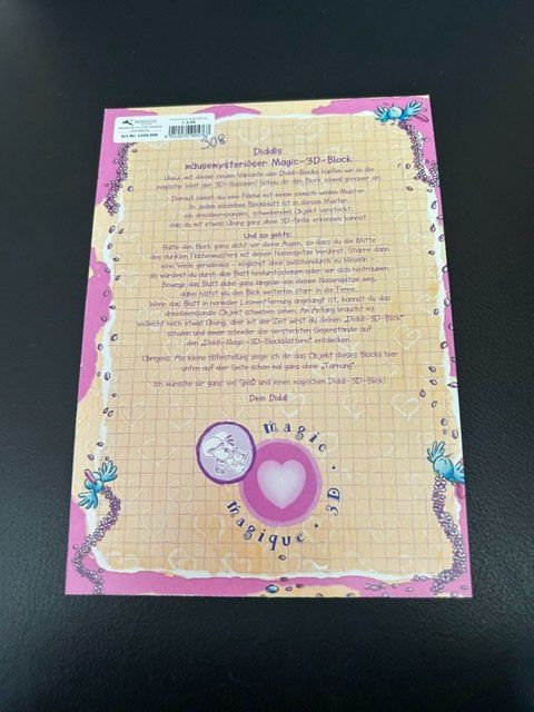 Blocs de correspondance: Diddl Magic-3-D Block A5, Nummer 308 – D'occasion à Kloten par Monkell 1