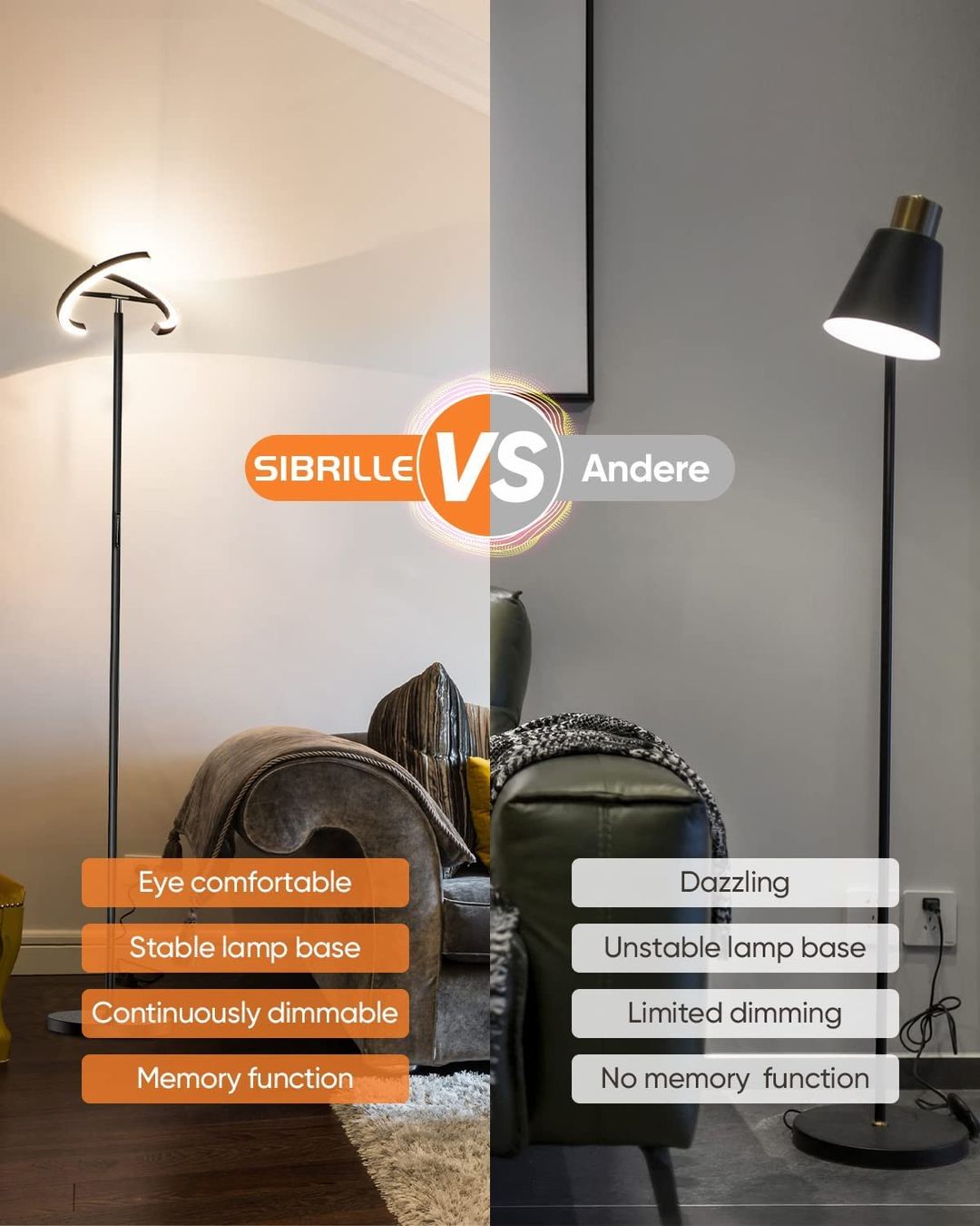 Lampade: Stehlampe mit Magnetischer Fernbedienung und Touch Schalter – Nuovo e nell'imballaggio originale da Hundwil venduto da Stallone6 7