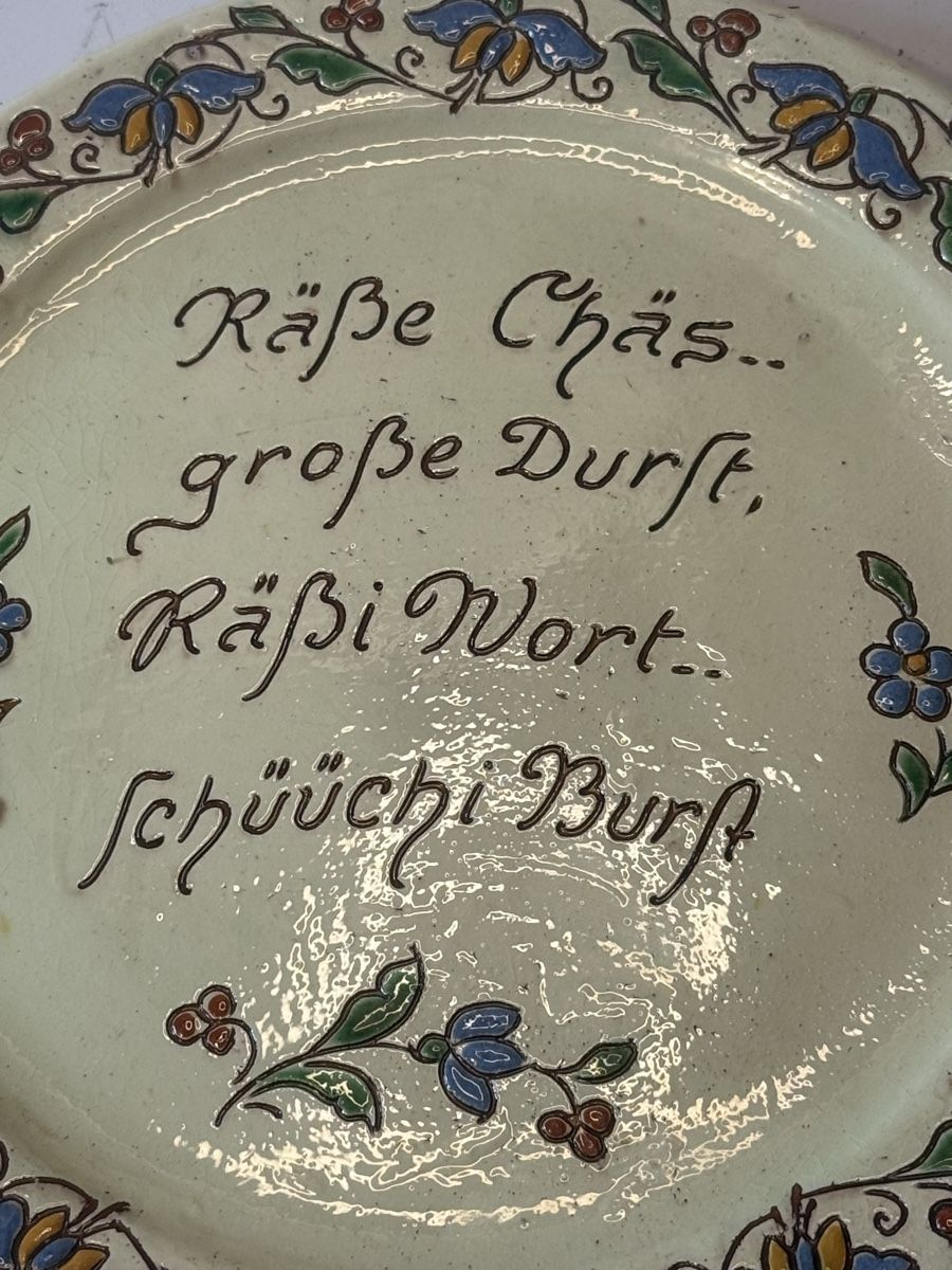 Piatti: Keramik Spruchteller Thoune Wanzenried 23 cm N02 – Usato da Grenchen venduto da swiss.antiques 1