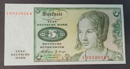 5 MARK / DEUTSCHLAND 1960 (BANKFRISCH)