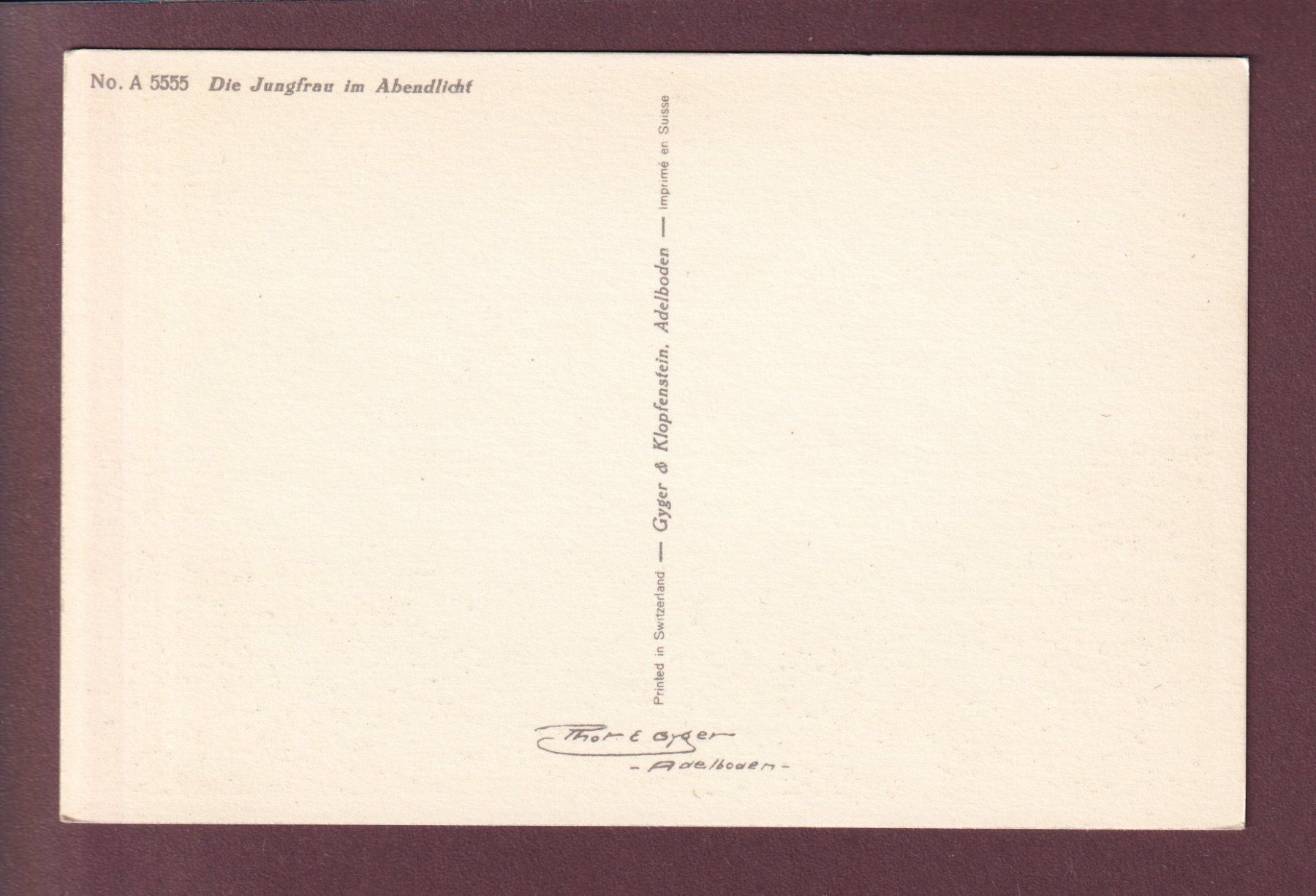 Cartoline postali: JUNGFRAU - Abendlicht – Usato da Pully venduto da nicecards 1