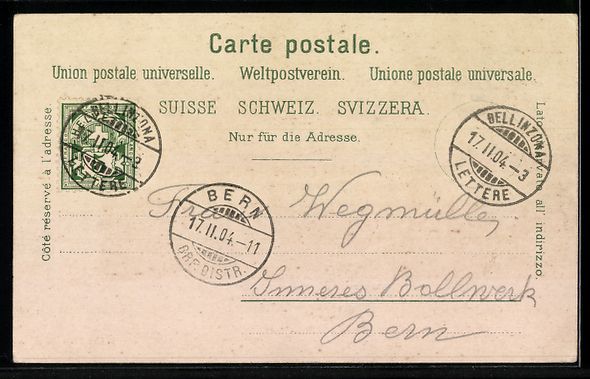 Cartoline postali: AK Bellinzona, Bahnhof, 1904 – Usato da Berlin venduto da bartko-reher 1