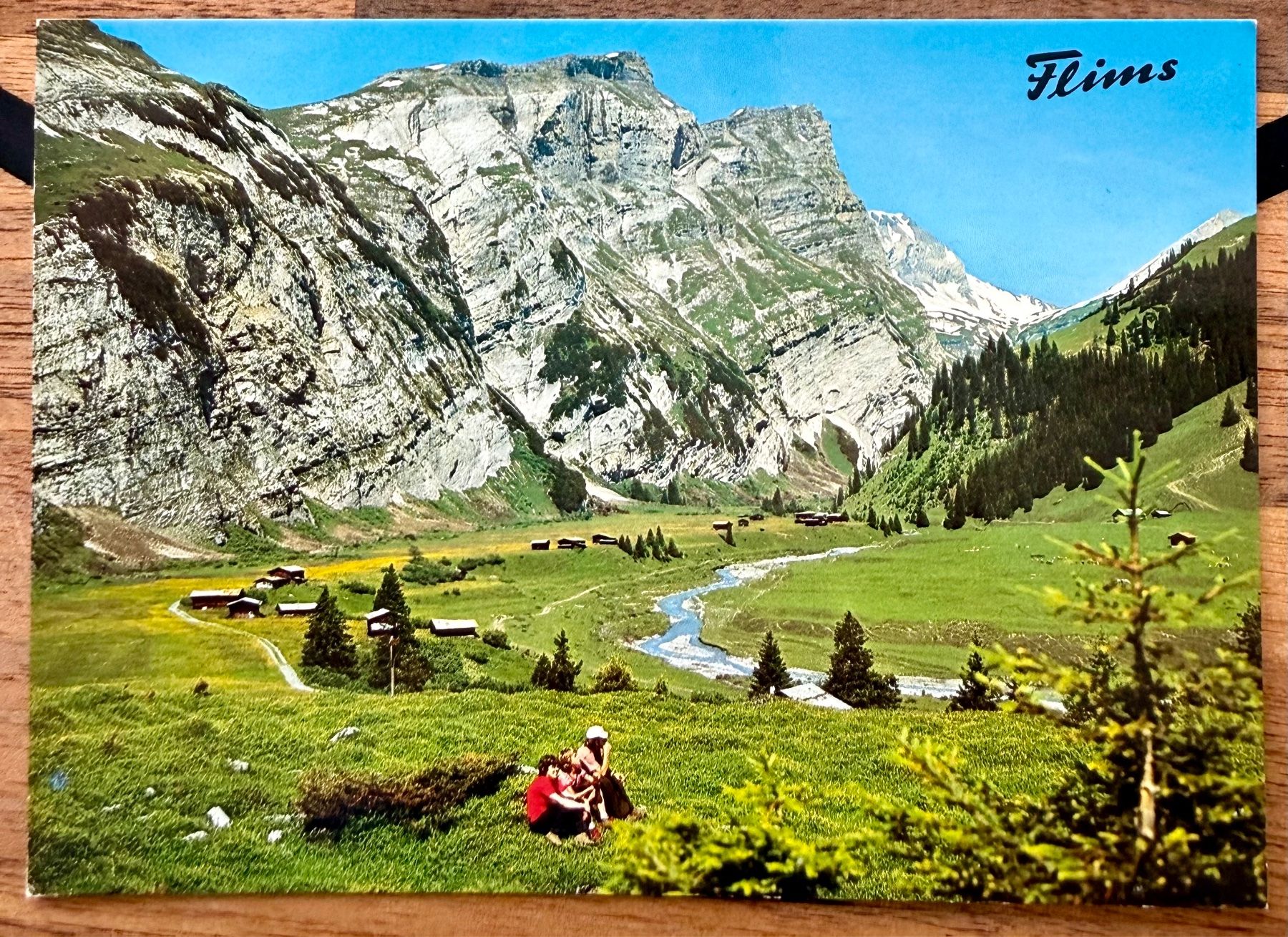 Ansichtskarten: Flims - Hochtal Bargis mit Flimserstein – Gebraucht aus Lutry von Ediego