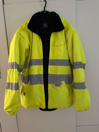 Uebergangs,Regen-Jacke ProJob, Neon Gelb, Reflektorstreifen