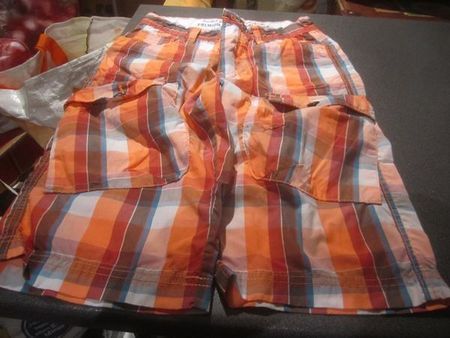 Shorts Grösse 146, C&A, orange/blau kariert
