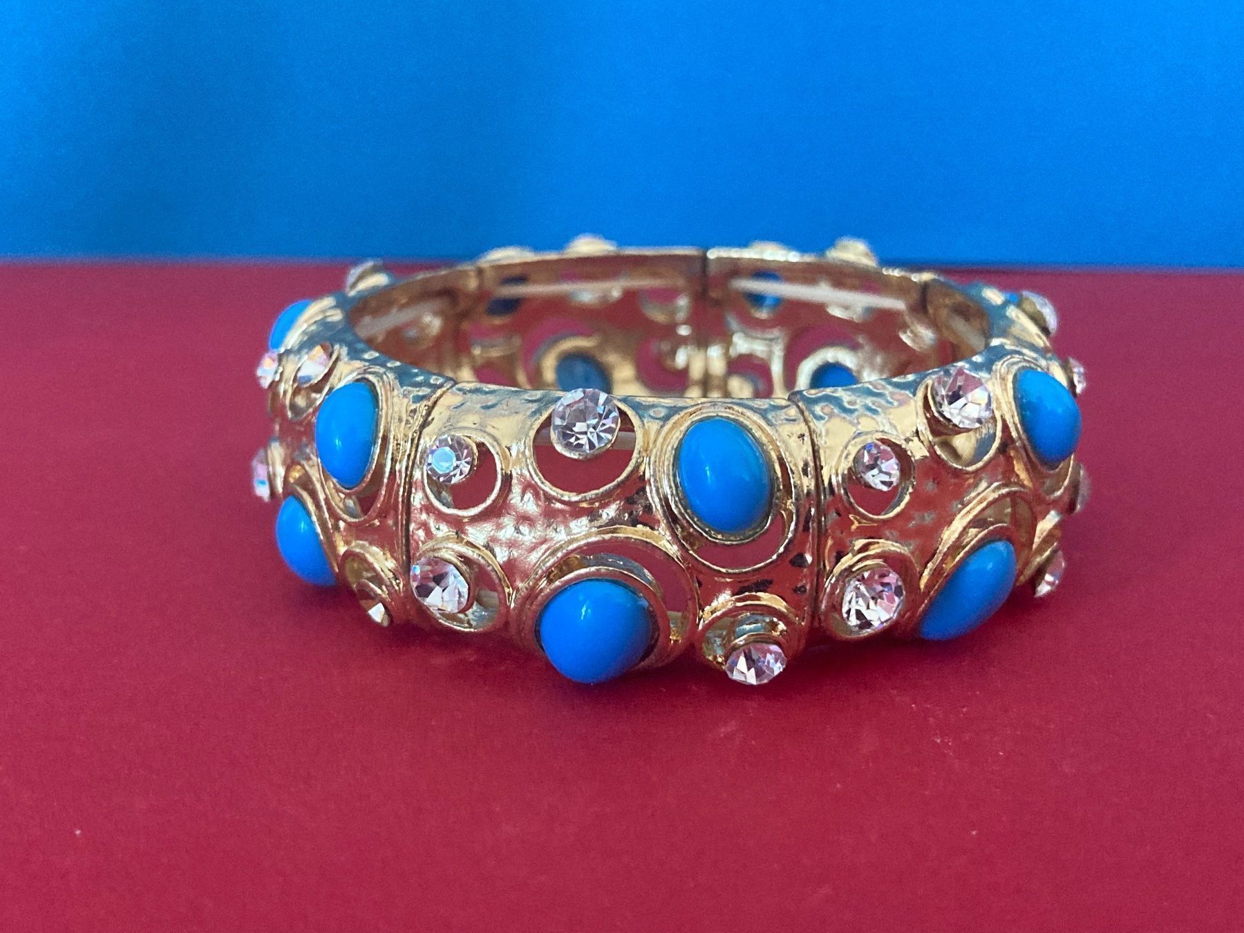 Bracciali & Braccialetti: Armreif vergoldet blauer glitzer – Usato da Laufen venduto da Trendmarket 3