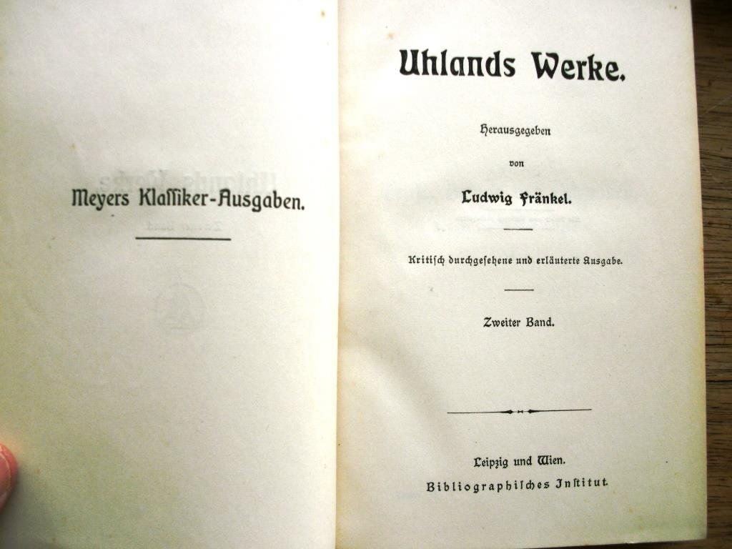 Libri: Uhlands Werke – 1893 – Usato da Grenchen venduto da Kogi7 5