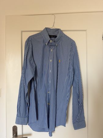 Herrenhemd blau-weiss gestreift Ralph Lauren Grösse L