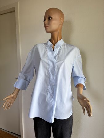 Chemise Zara Femme Bleu Ciel Boutons Perle - État neuf!