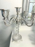 Festlicher Kerzenhalter neu Silberlook