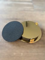 6 Goldene Untersetzer mit Halter