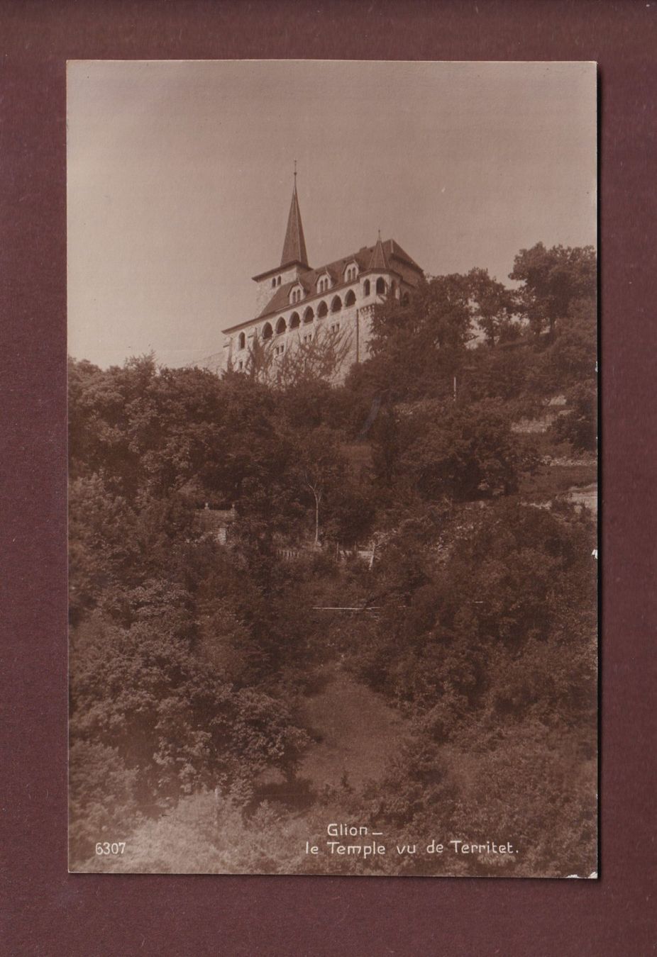 Ansichtskarten: GLION - Le Temple vu de Territet – Gebraucht aus Pully von nicecards-shop