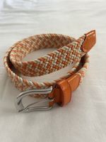 Geflochtener Stoffgürtel, orange-beige, neuwertig! Größe 80
