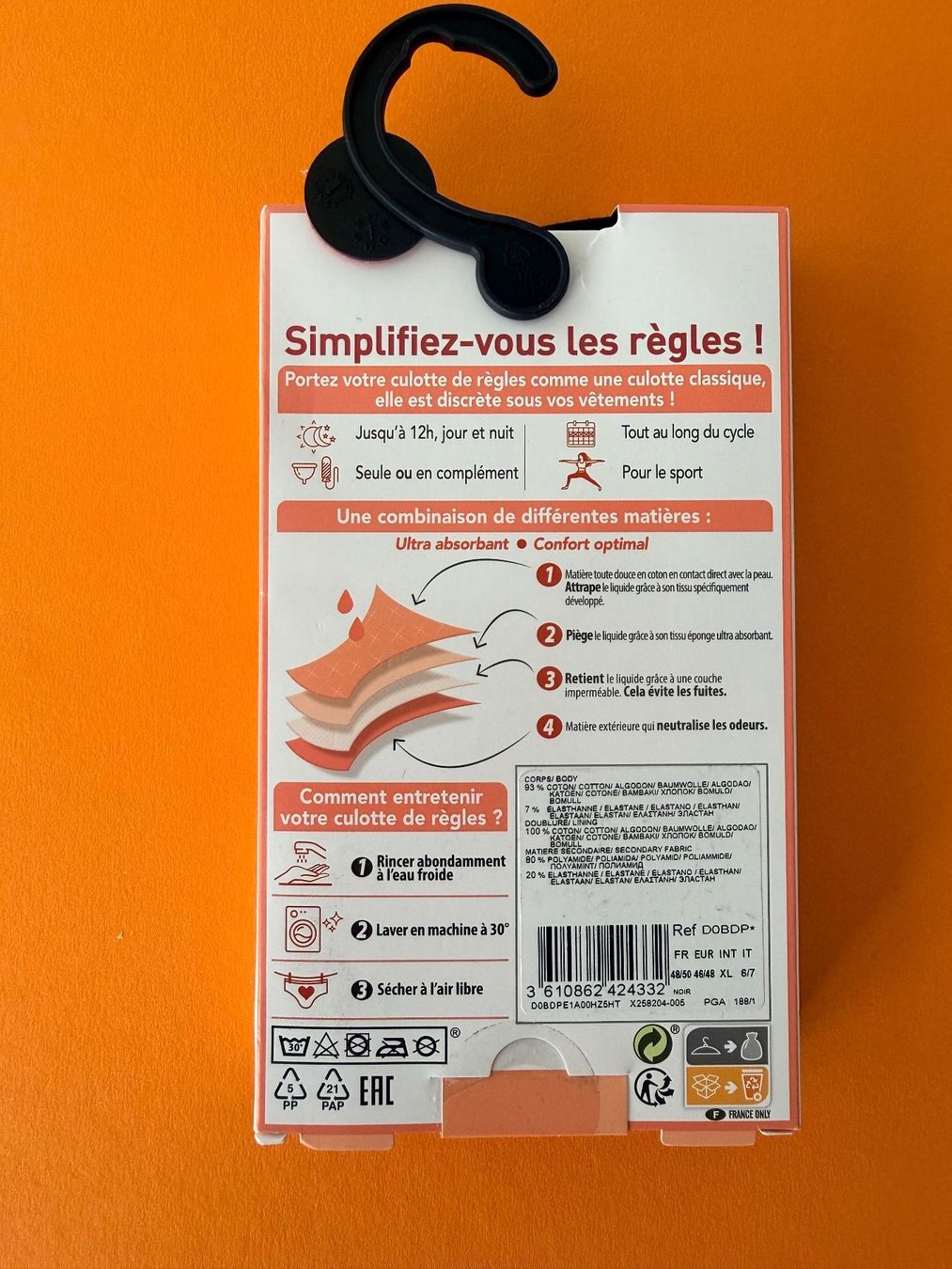 Dim Altra biancheria intima: DIM Protect, Menstruations-Slip, Grösse 46/48, Farbe Schwarz – Nuovo e nell'imballaggio originale da Rudolfstetten venduto da gst_g7xl 1