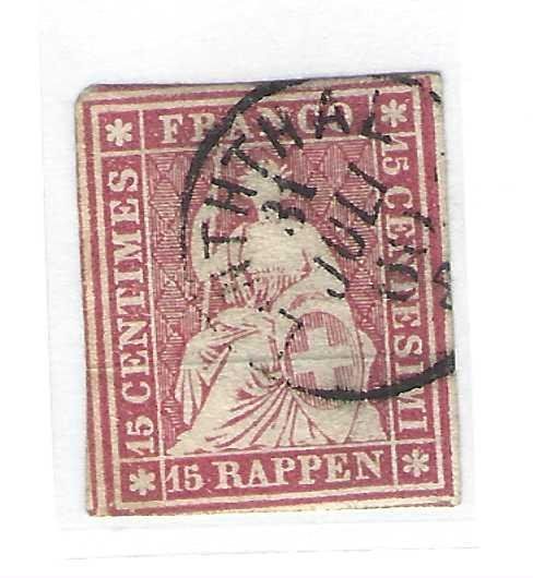 Alle Briefmarken: Strubel 24G, gestempelt Linthal – Gebraucht aus Wildhaus von Brunphil