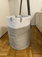 Grosser Wäschekorb Beige-Weiss mit Griffen