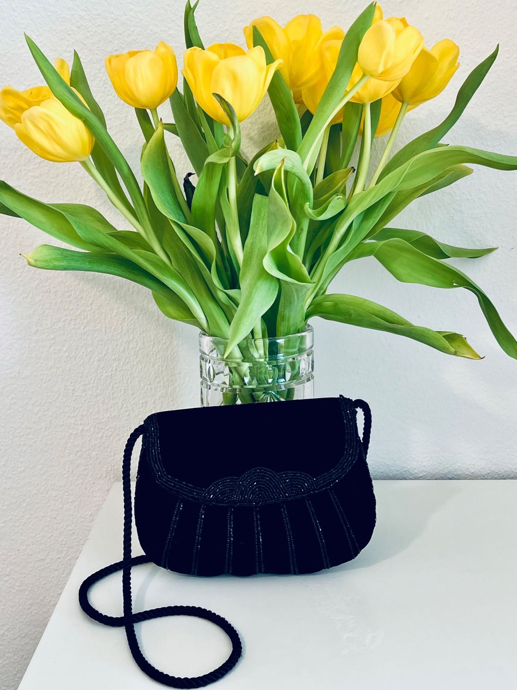 Borse da donna: Vintage Austrian Black Velvet Beaded Evening Bag – Usato da Rüschlikon venduto da topswissvintage 1