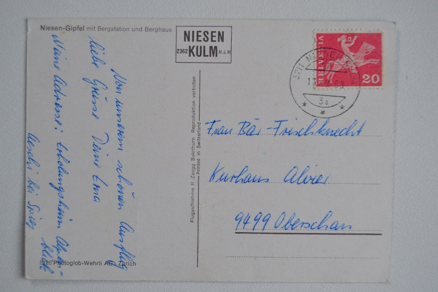 Cartoline postali: Niesen Gipfel – Usato da Beinwil am See venduto da kajak55 1