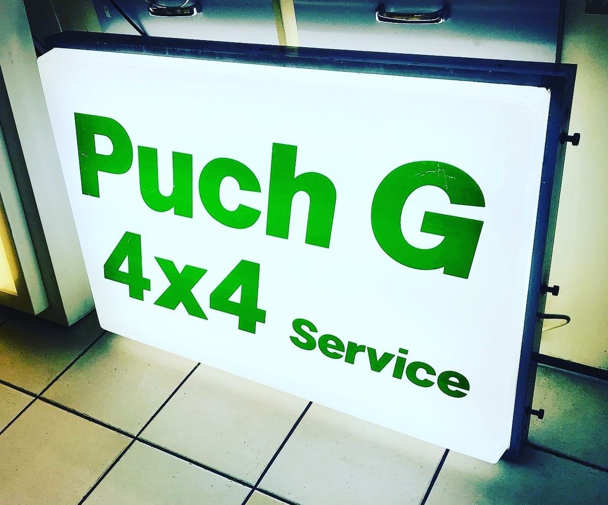 Puch Insegne: Puch G  4x4 - Leuchtreklame (doppelseitig) – Usato da Erlinsbach venduto da Stu-ff