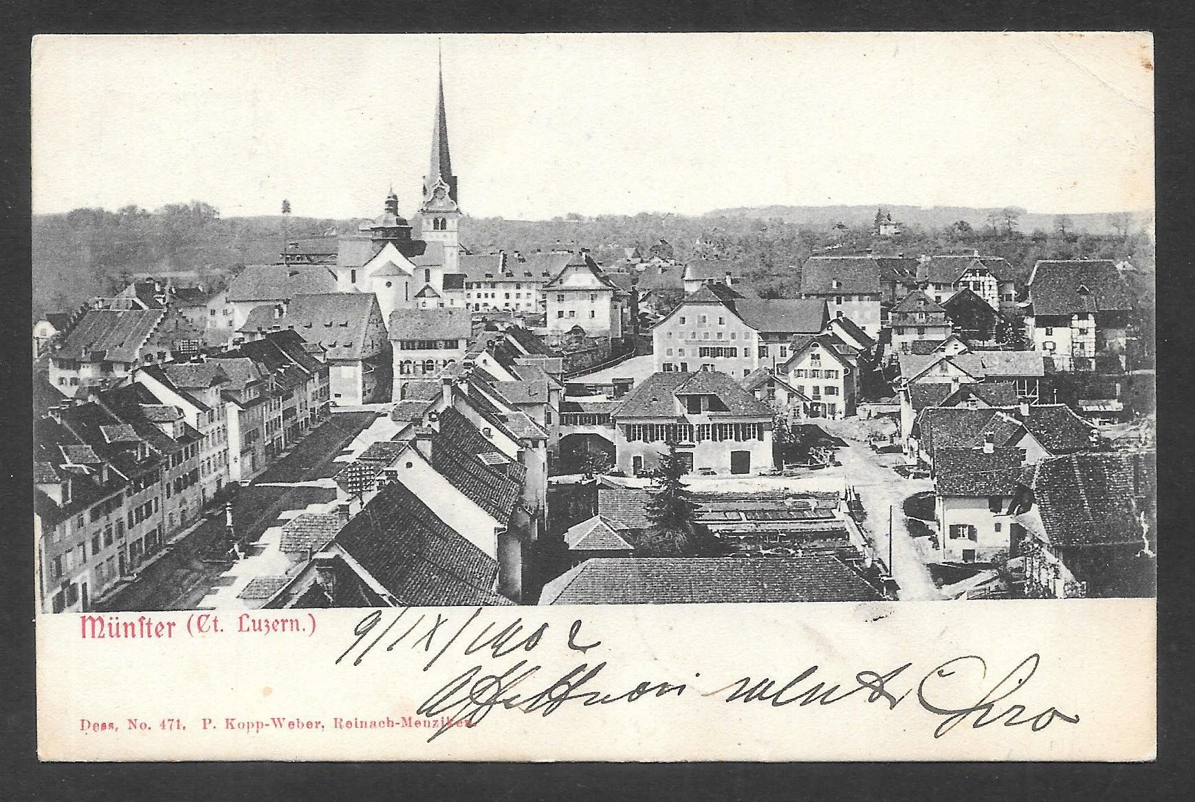 Cartoline postali: Beromünster Teilansicht Feldpoststempel – Usato da Olten venduto da clotaldi