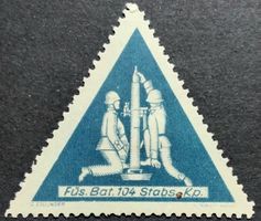 Soldatenmarken 2.WK, Stabskp Füs Bat 104, gelb, Wi Inf 514