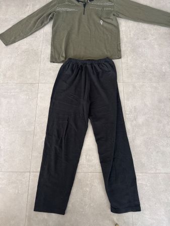 Herren Pyjama Khaki Grösse XL 100% Baumwolle