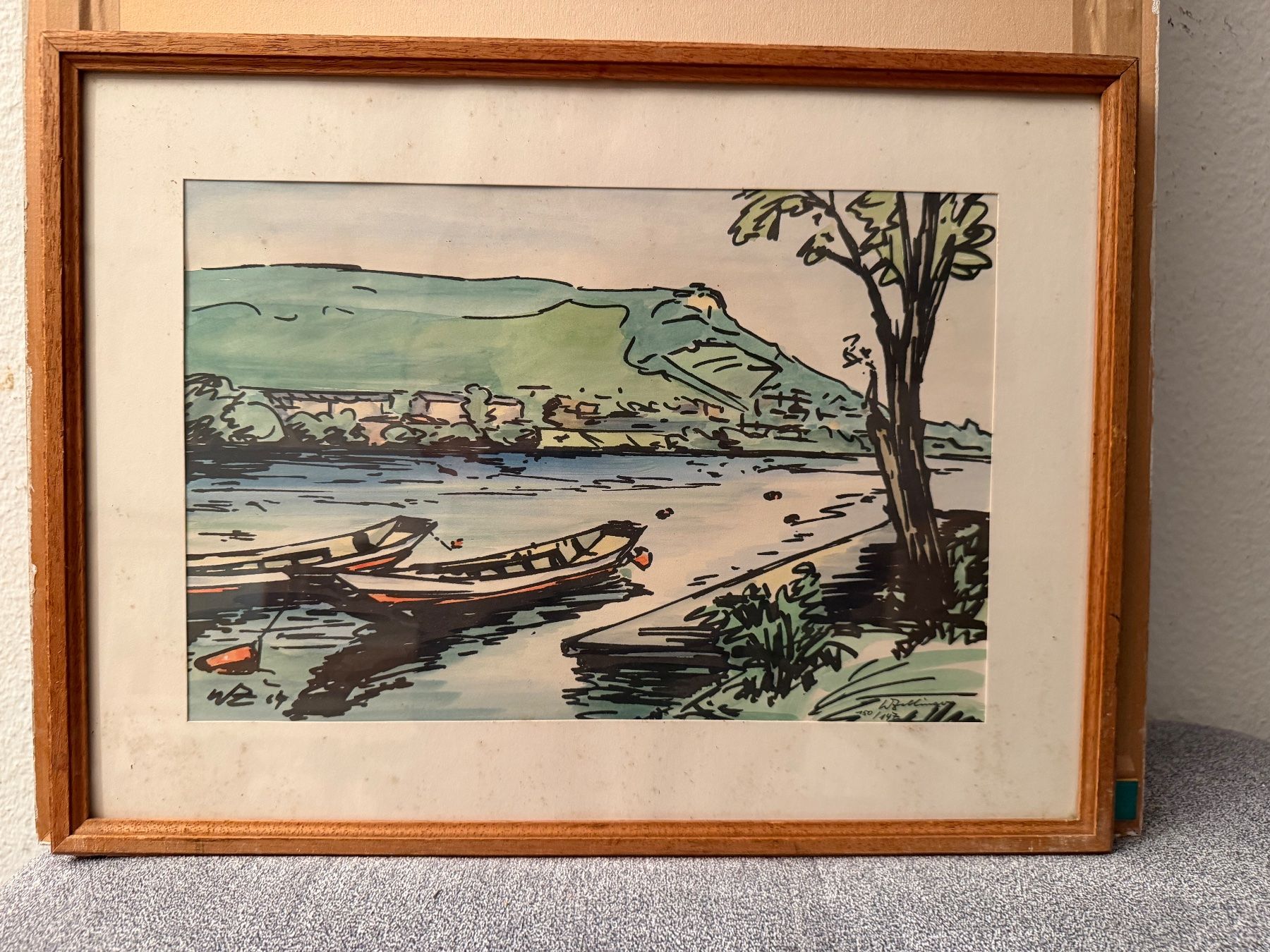 Dipinti: Original-Grafik einen Farblinolschnitt – Usato da Basel venduto da PAUL_ART