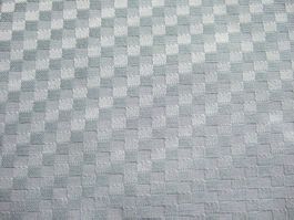 2x hellblauer Vorhang 70 x 244 cm mit Häkeleinsätzen