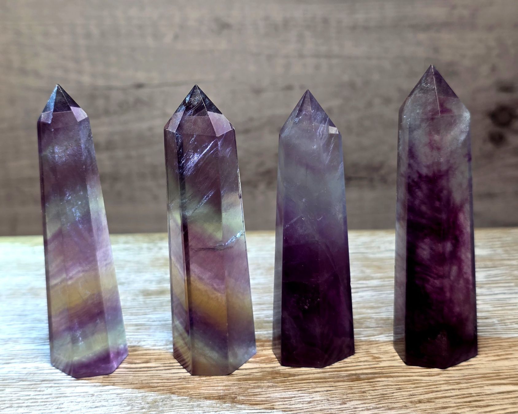 Minerali & Pietre curative: 4 Regenbogen Fluorit Obelisken 183g – Nuovo e nell'imballaggio originale da Matzingen venduto da Shay_Crystalz 1
