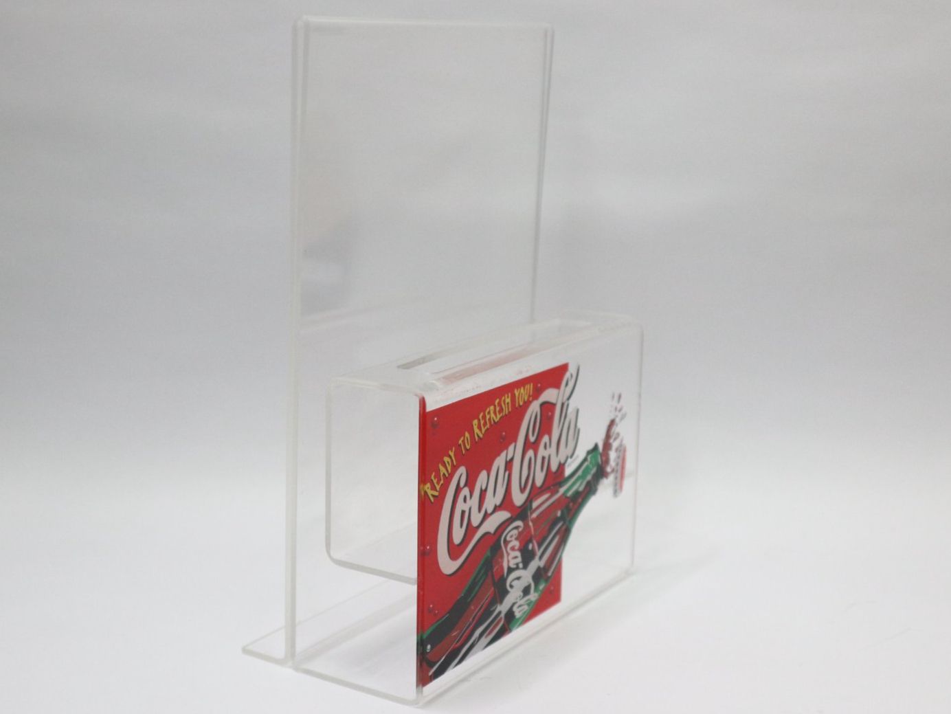 Allestimento di negozi e stand fieristici: Coca Cola Plexiglas Kartenhalter Menükartenständer – Usato da Eschenbach SG venduto da Astalavista 1