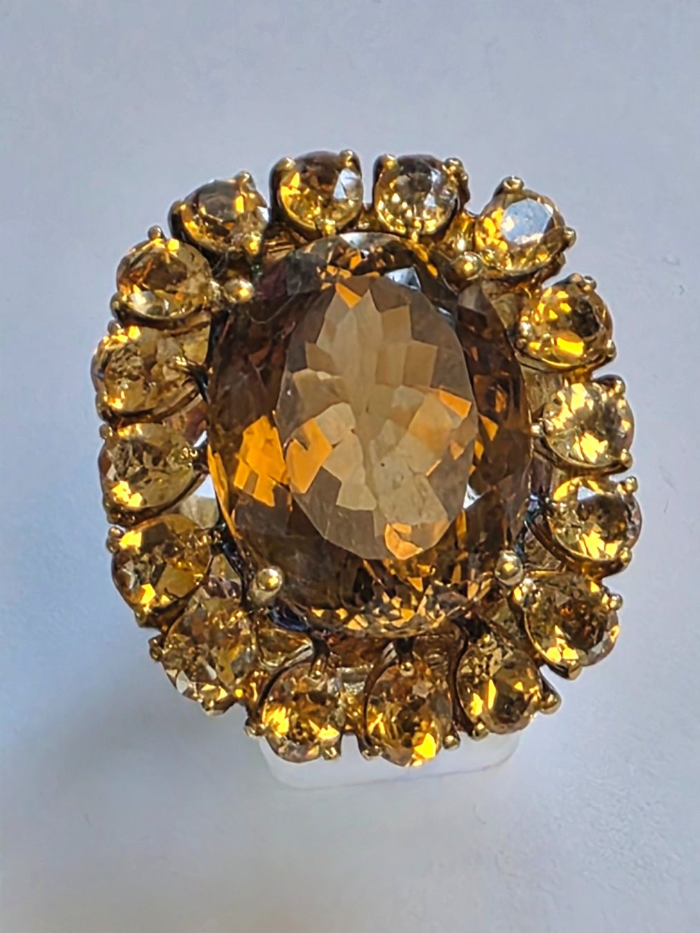 Bagues: Ring mit klaren hellen Citrinen Grösse 58 – Neuf (Voir description) à Zürich par Bieter04 9
