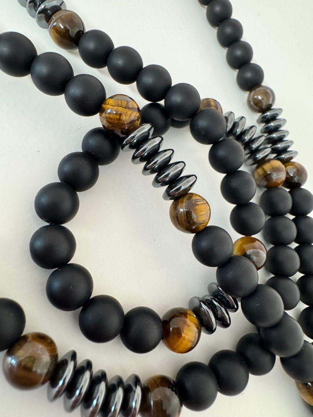 Catenine: Halskette Hämatit. Tigerauge, Kunststein. – Nuovo (secondo la descrizione) da Biberist venduto da tl-schmuck 1