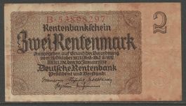 DEUTSCHLAND - 2 RENTENMARK 1923/1937 - DRITTES REICH - VZ