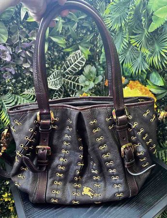 Sac à main Burberry pour femme en cuir marron