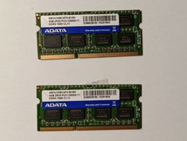 8GB DDR3 PC-12800 SO-DIMM - ADATA Laptop Memory - 2x4GB