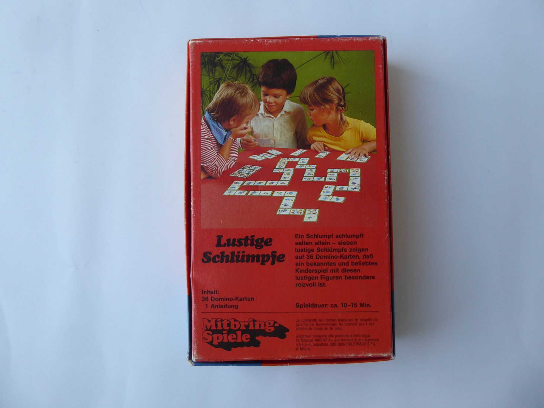 Ravensburger Giochi: Lustiges Domino Schlümpfe, Ravensburger, 1983 – Usato da Turbenthal venduto da Panau 2