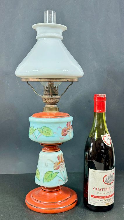 Alte Vintage Messing Glas Öllampe Docht Antik Retr Produktbild-Vorschau 12