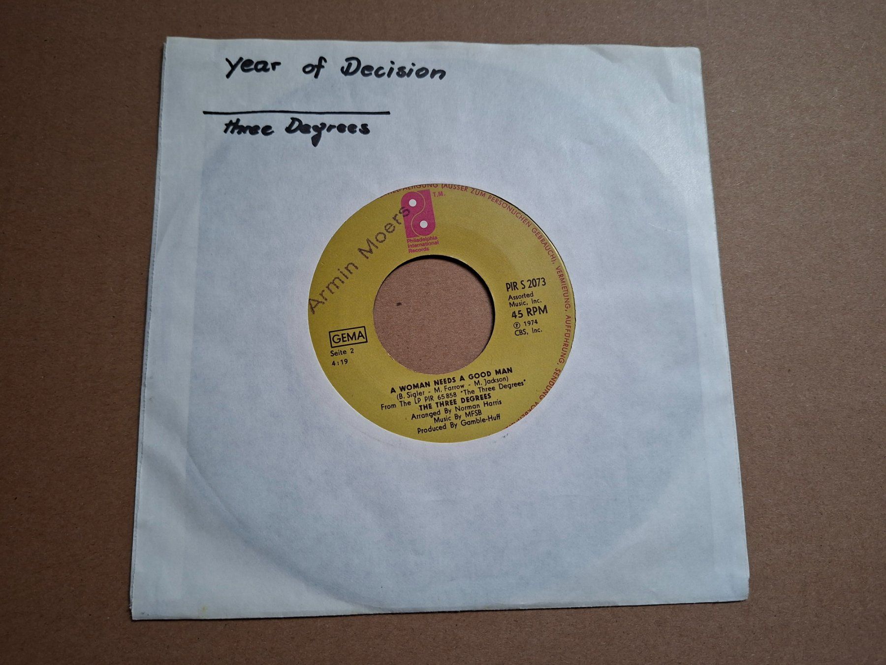Dischi in vinile: Singles The Three Degrees A Woman Needs A Good Man – Usato da Burg AG venduto da ..machine_rec..