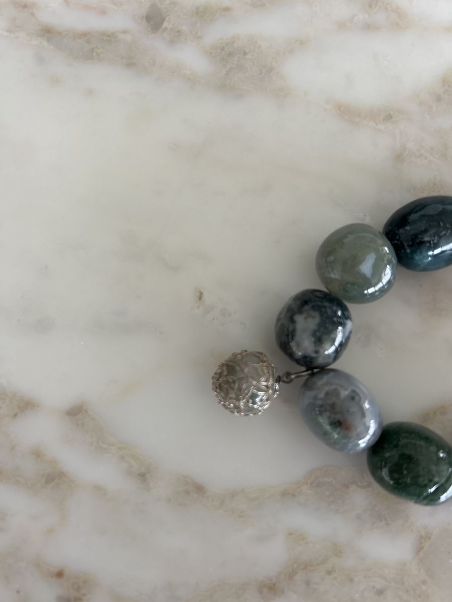 Bracciali & Braccialetti: Moos-Achat Edelstein Armband mit Anhänger – Nuovo (secondo la descrizione) da Minusio venduto da monette08 2