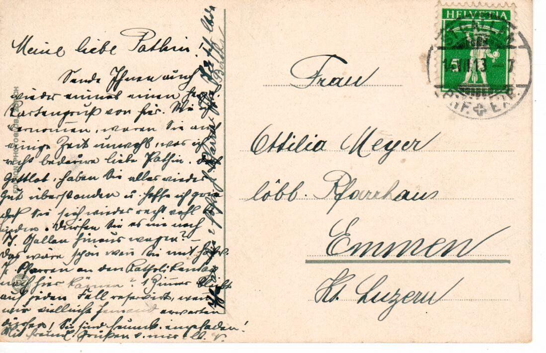Ansichtskarten: St.Gallen Kloster 1913 – Gebraucht aus Wolhusen von Curver9 1