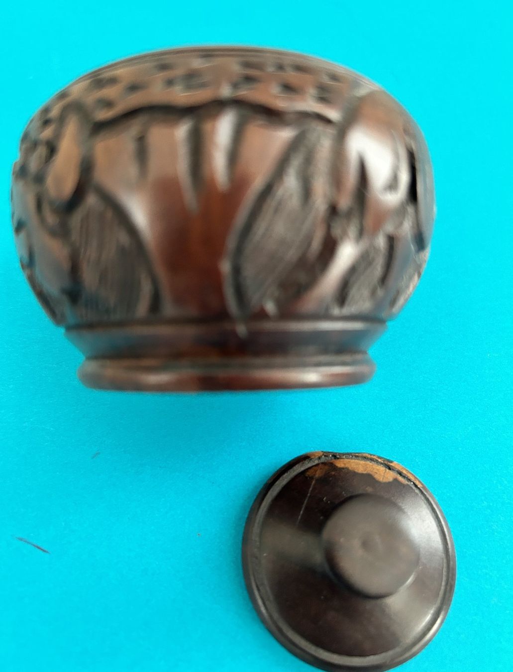 Articoli in legno: EBENHOLZDOSE MIT DECKEL – Usato da Zürich venduto da Domus09 4